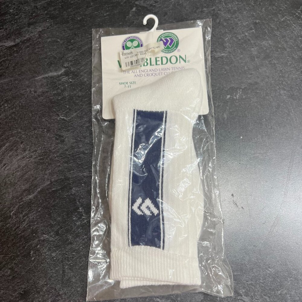 Wimbledon Tennis Socks Cool Max Size 7-11 NWT Herrods Dept Store Packaging